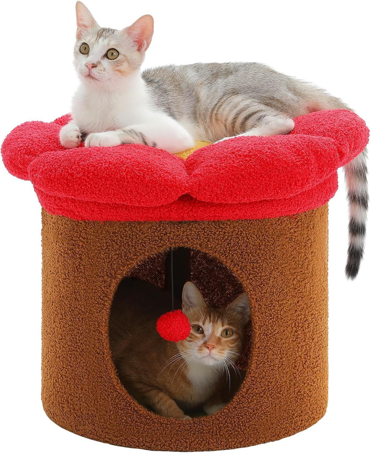 Purpurra Tierhöhle für Katzen & kleine Hunde Blumen, 40/73 cm hoch