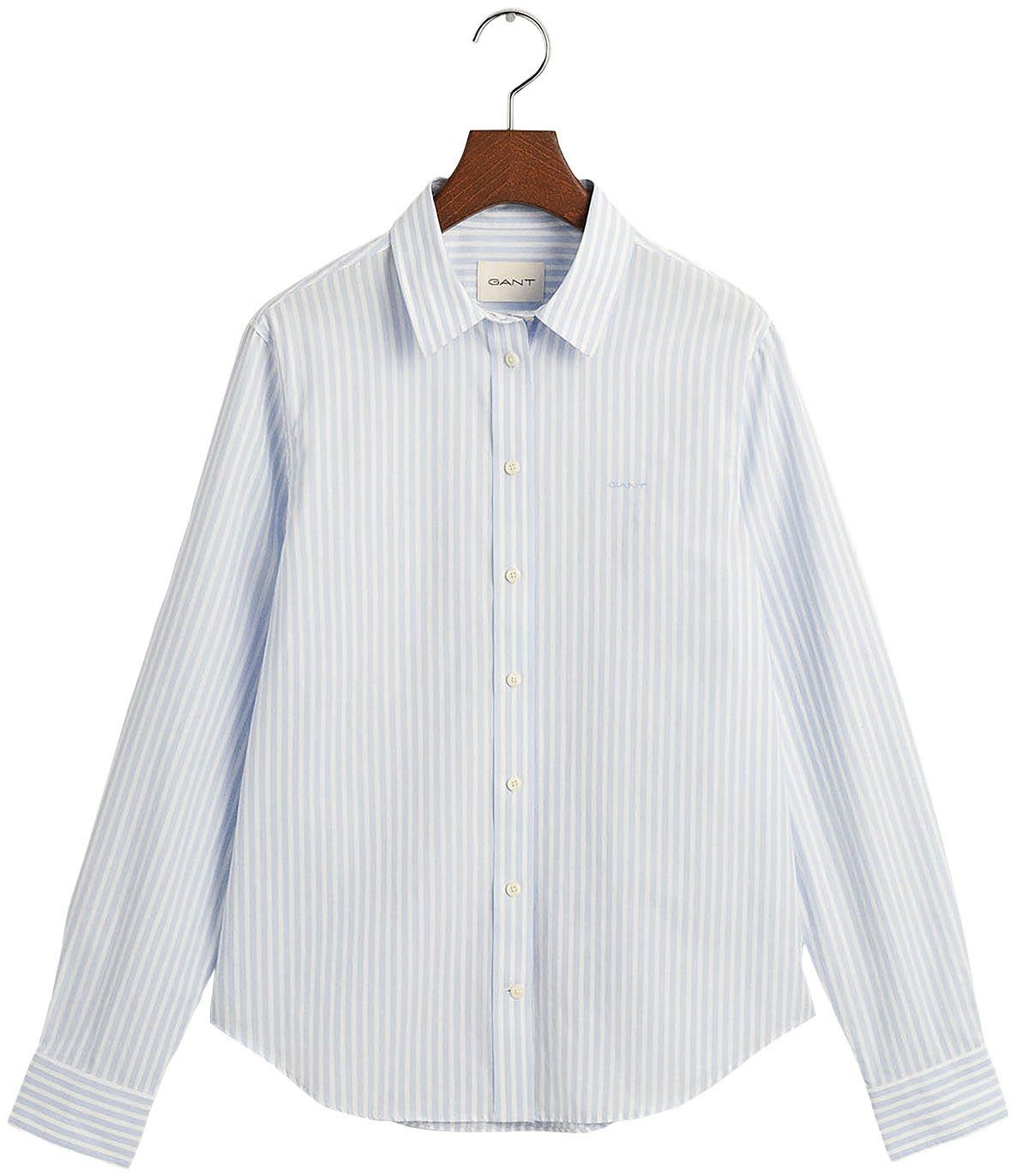 STRIPED POPLIN mit einer Brust Light auf der kleinen REG Hemdbluse Gant Logostickerei blue SHIRT
