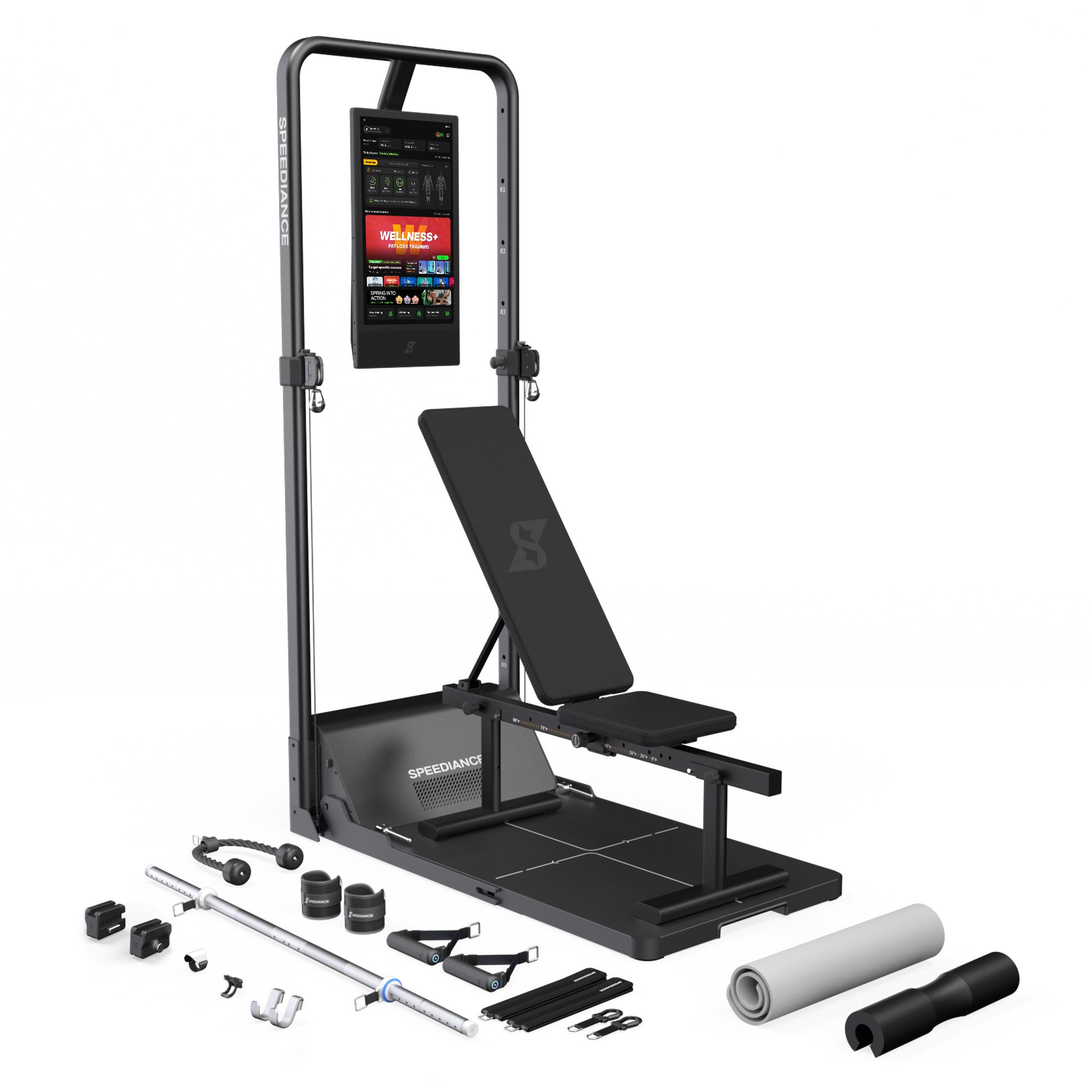 SPEEDIANCE Kraftstation Smarte KI-gesteuerte Multi-Funktionale Smith-Maschine, (mit Digitalem Gewichtssystem, Squat Rack, Gym Monster 2S), für Ganzkörper-Krafttraining, All-in-One Fitnessgerät