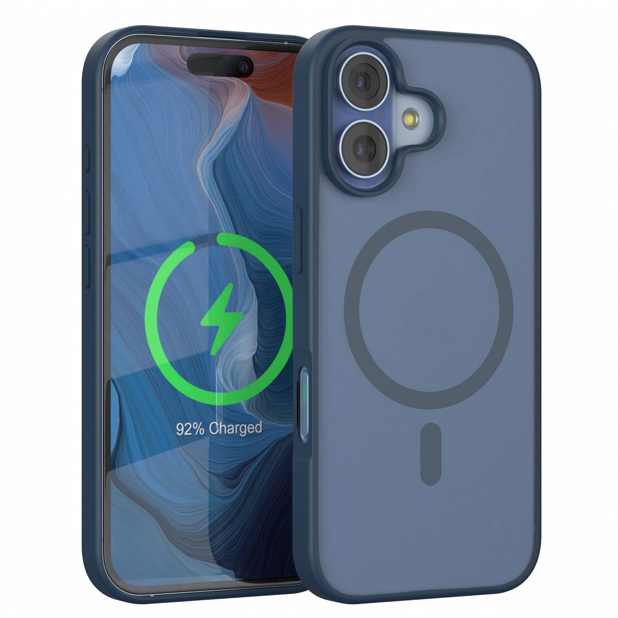 EAZY CASE Handyhülle Outdoor Case MagSafe für Apple iPhone 17 6,3 Zoll, Handy Cover MagSafe Slim Silicon Hülle Outdoorcase stoßfest Dunkelblau