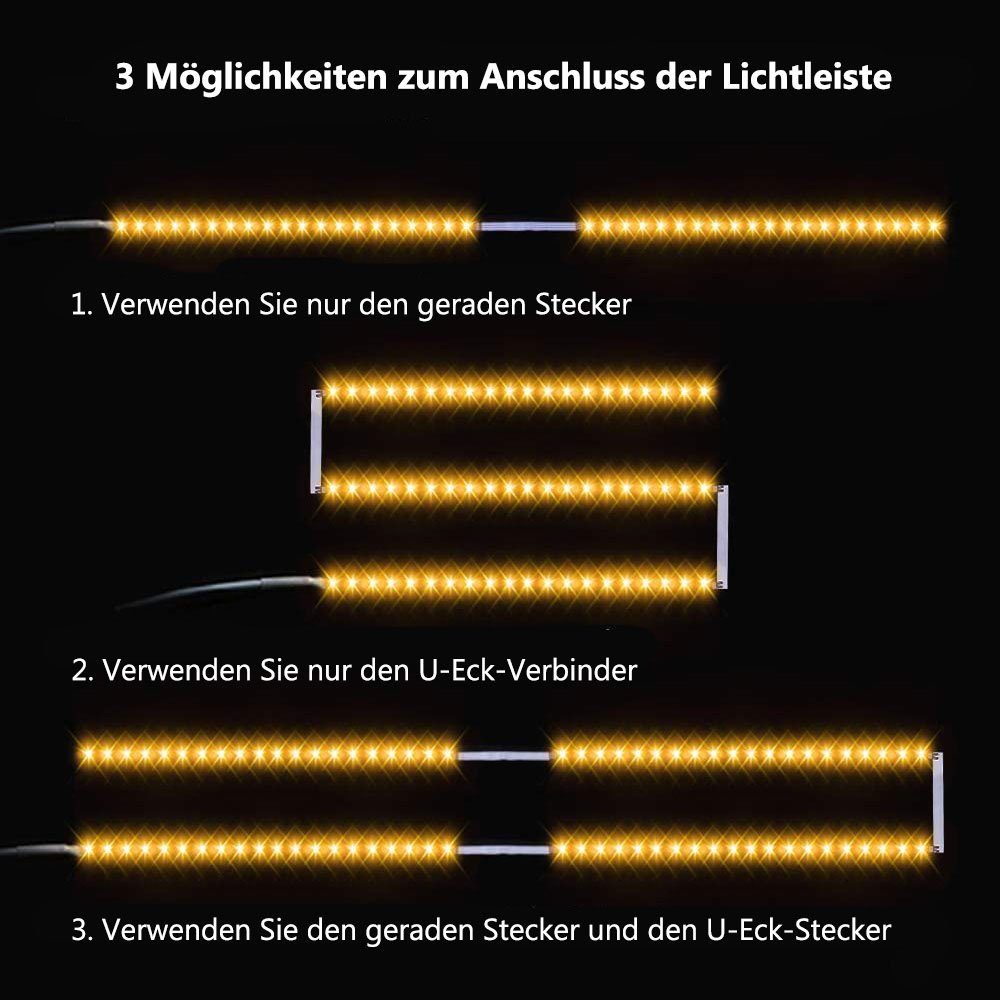 DIY, Schrank Warmweiß 50cm, mit für Küche 4Stück Stripe Rosnek Adapter, Garderobe LED