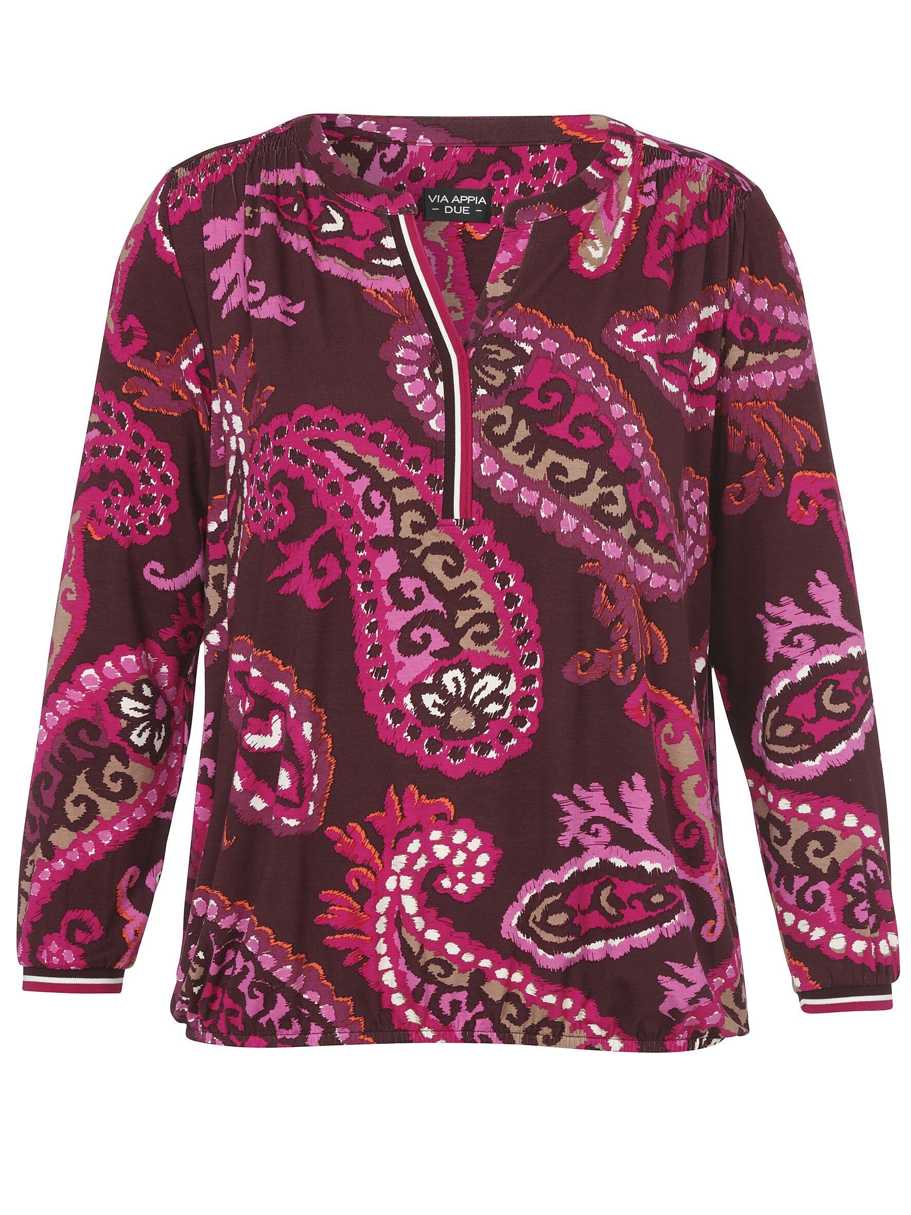 VIA APPIA Langarmshirt mit Paisley-Muster