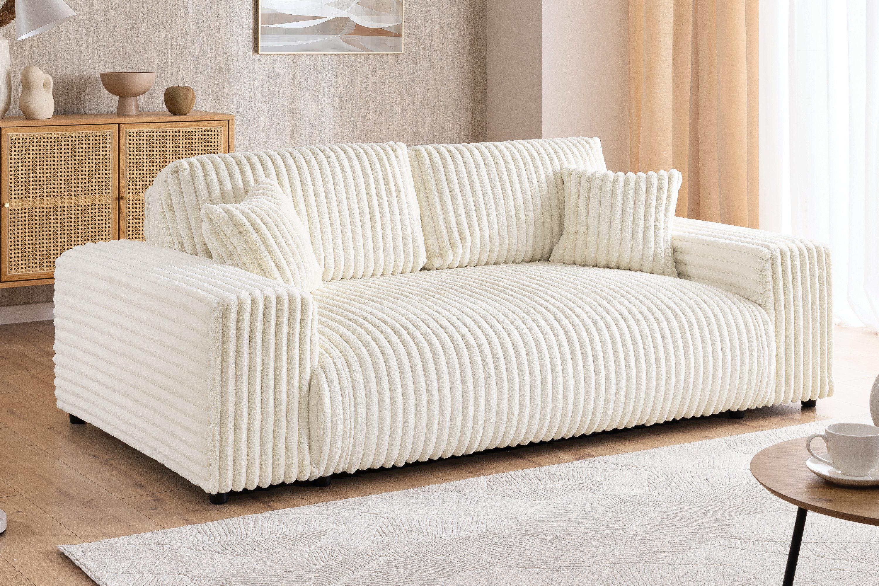 S-Style Möbel 2-Sitzer Sofa Mollis aus Plüschcord mit schöner Sitzkomfort, günstig online kaufen