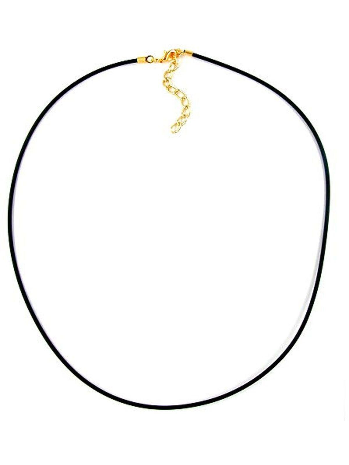 Gallay Kette ohne Anhänger 2mm Vollgummikette Naturkautschuk Verschluss goldfarbig 40cm (1-tlg)