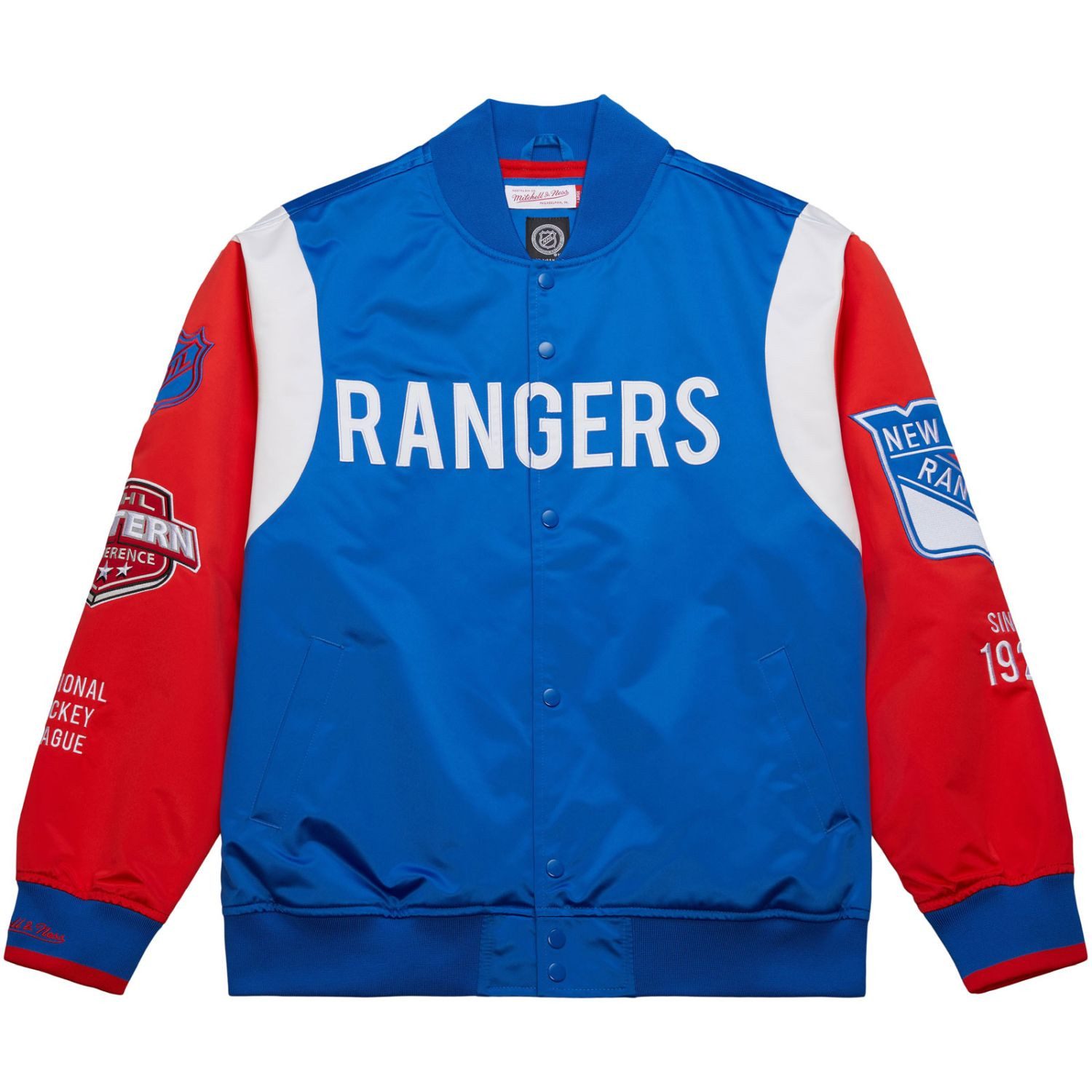 Mitchell & Ness Collegejacke Heavyweight Satin Jacket NHL New York Rangers