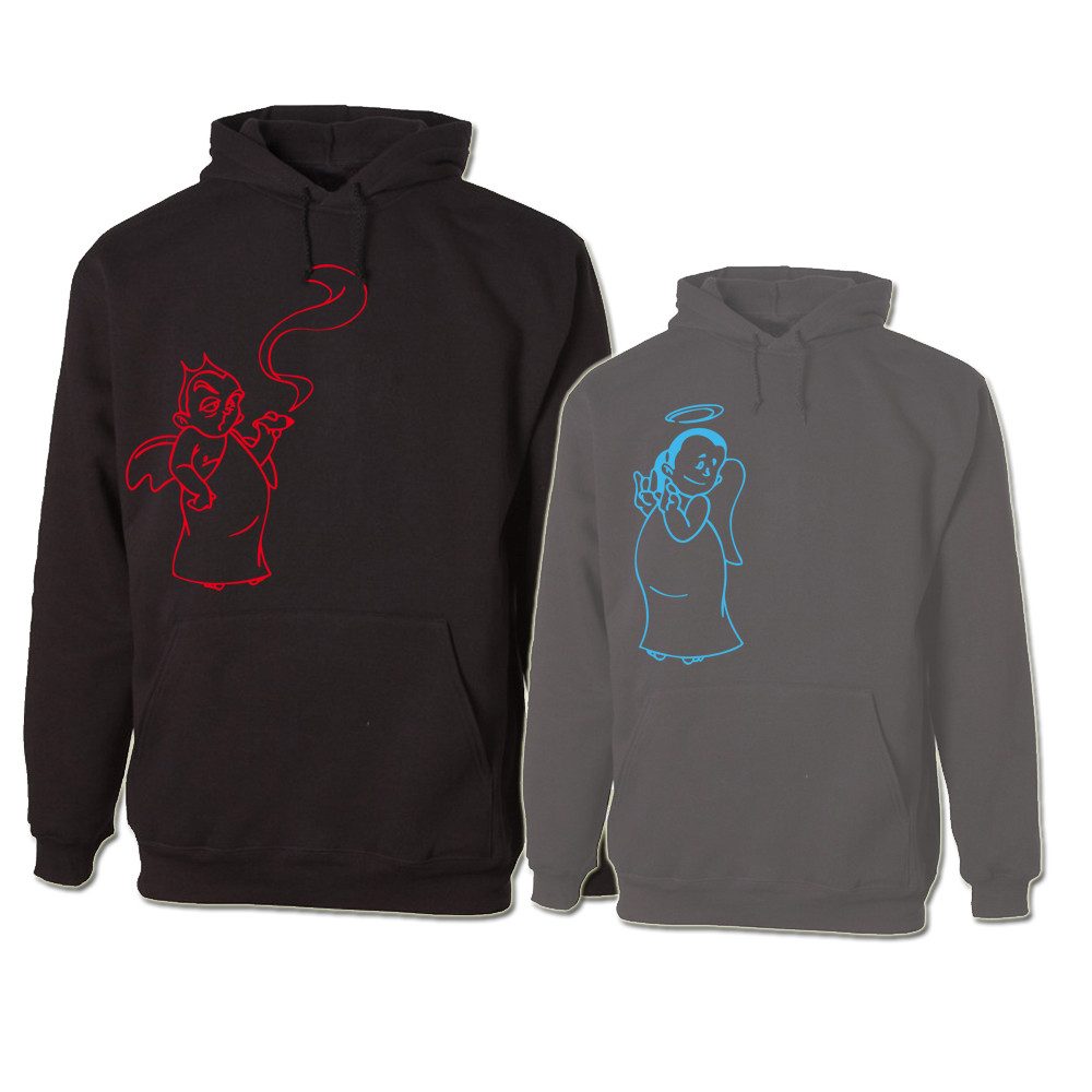 G-graphics Hoodie Engel & Teufel (Partner- / Paar-Set, Einzelteile zum selbst zusammenstellen) Aufdruck auf der Vorder- oder Rückseiteseite wählbar