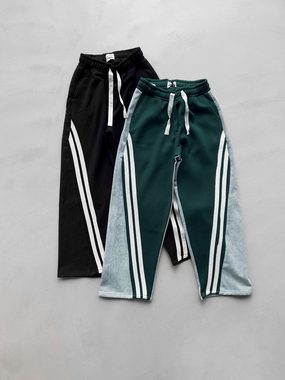 Abluka Sweatpants WIDE LEG SIDE STRIPE DETAIL TROUSERS GREEN