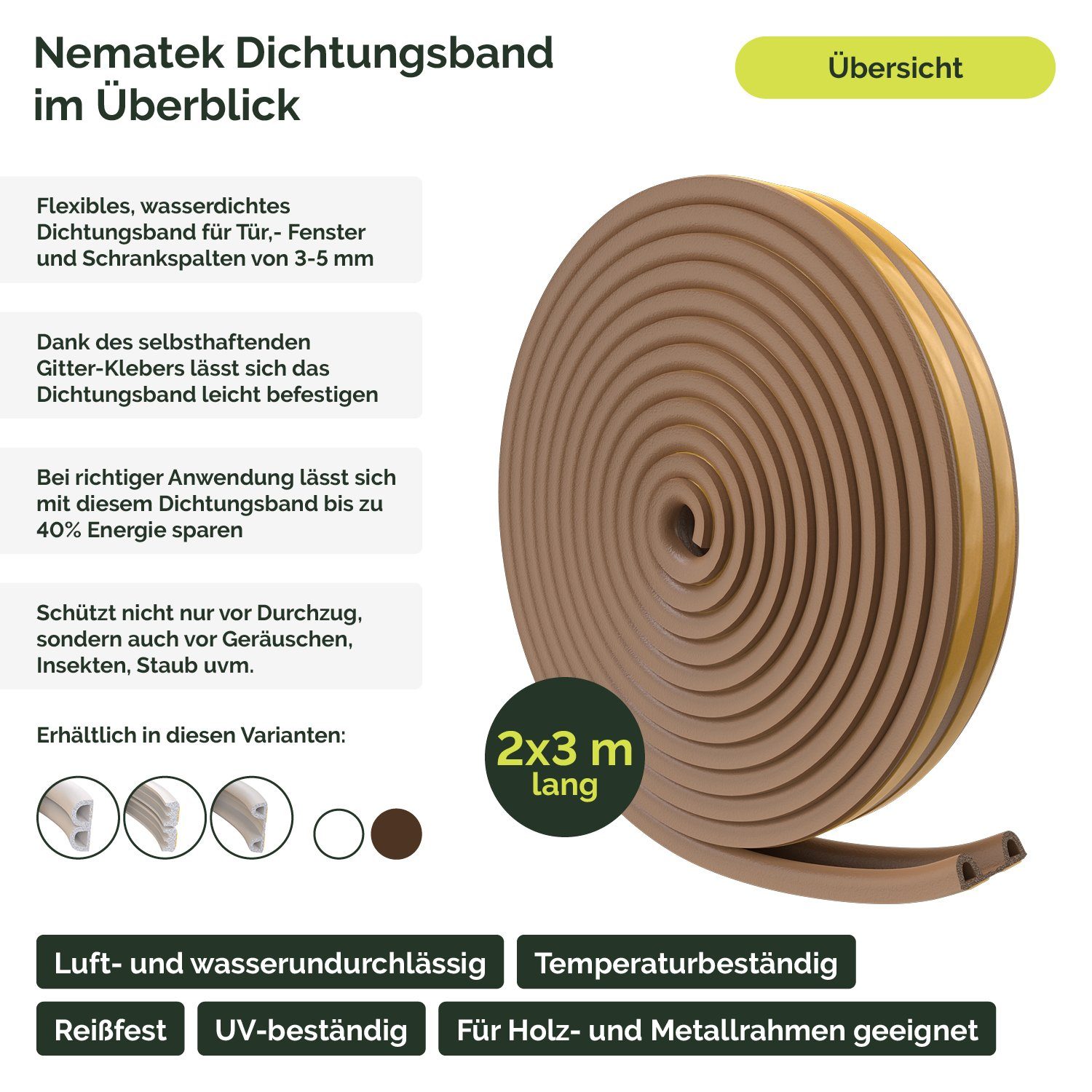 Nematek Insektenschutz-Fensterrahmen Nematek® Dichtungsband für Tür- günstig online kaufen