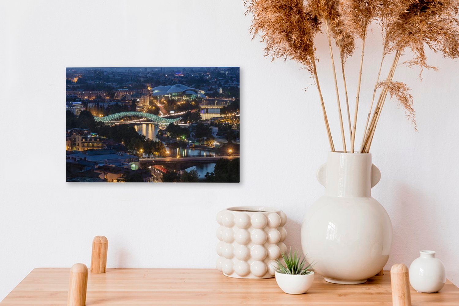 Luftbild St), cm Stadt Ein Wanddeko, Tiflis, (1 Aufhängefertig, der OneMillionCanvasses® Leinwandbild 30x20 Wandbild Leinwandbilder,