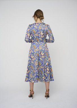 Kleo Abendkleid FIT & FLARE MIDI DRESS in glänzendem Satin mit Blumenprint