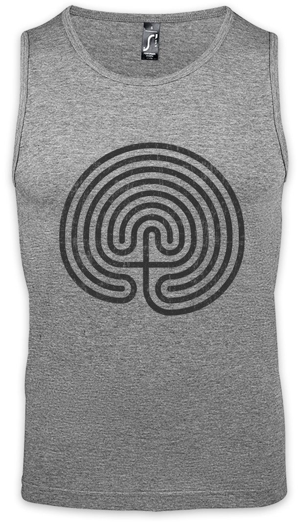 Urban Backwoods Tanktop Cretan Maze Ärmelloses T-Shirt Labyrinth Esoterik Mystik Spirale Hypnotiseur Magie Magier Zauberer