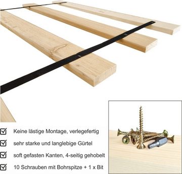 Lattenrost »Extra starker Bettrost Lattenrost Holzlatten«, sunnypillow, Fußteil Basic 10 Latten, Basic 70x200cm - 10 Latten