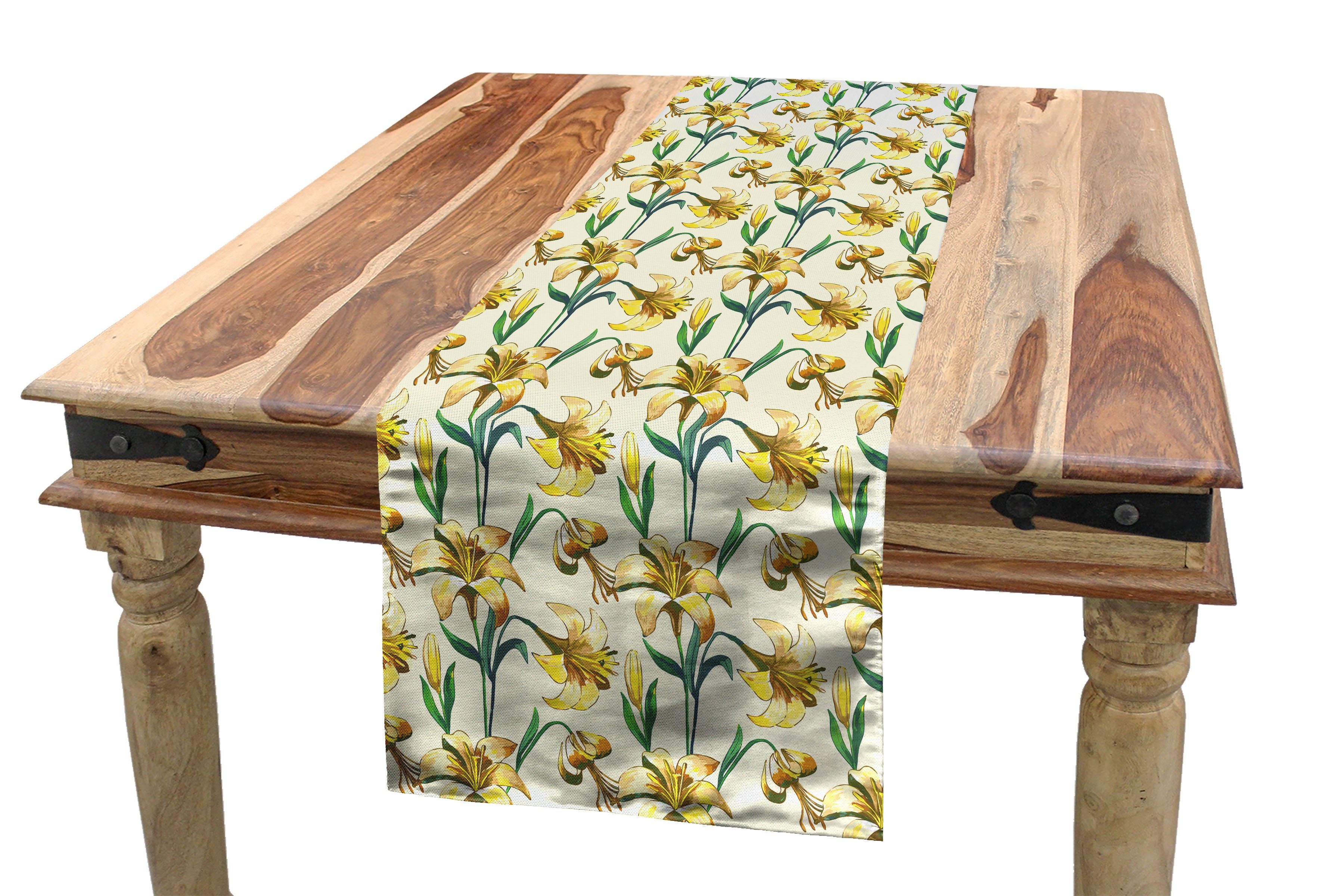 Abakuhaus Tischläufer Esszimmer Küche Rechteckiger Dekorativer Tischläufer, Blumen Sprießenden Blumen Endemic