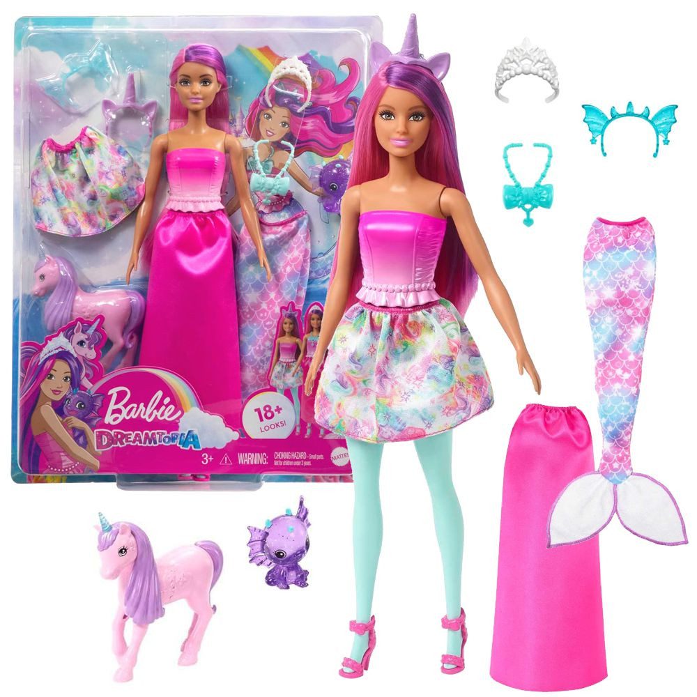 Barbie Anziehpuppe Dreamtopia 3 in 1 Barbie Spiel-Set Puppe & Kleidung Matt günstig online kaufen