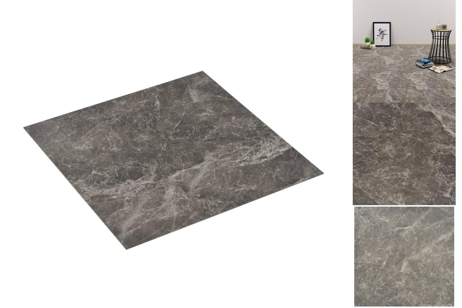 vidaXL Ламінат PVC Ламінат Dielen Selbstklebend 5,11 m² Schwarzer Marmor Вініловий ламінат B