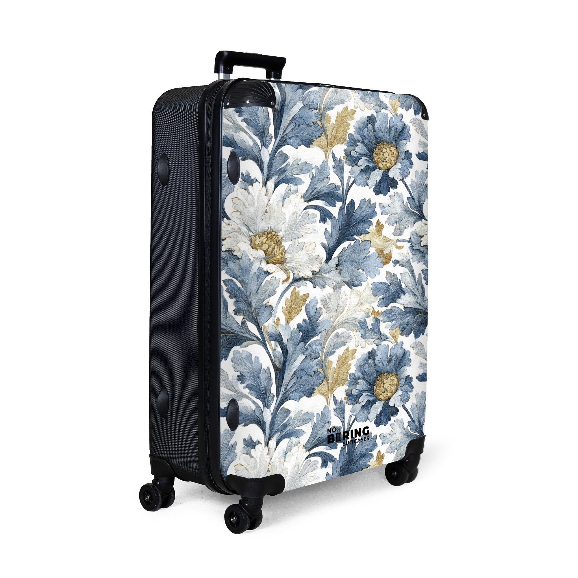 NoBoringSuitcases.com© Hartschalen-Trolley Barockes florales Muster blau günstig online kaufen