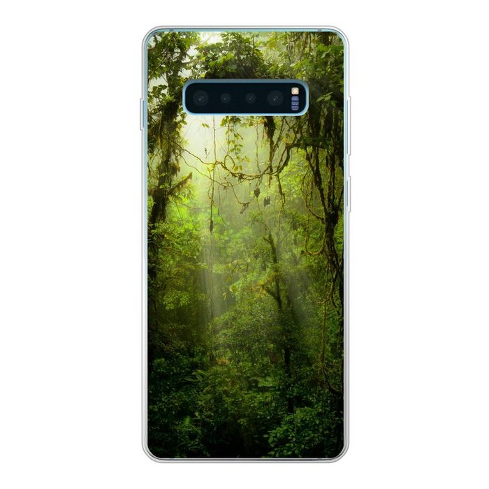 MuchoWow Handyhülle Grün getöntes Bild des Regenwaldes von Costa Rica Phone Case Handyhülle Samsung Galaxy S10+ Silikon Schutzhülle