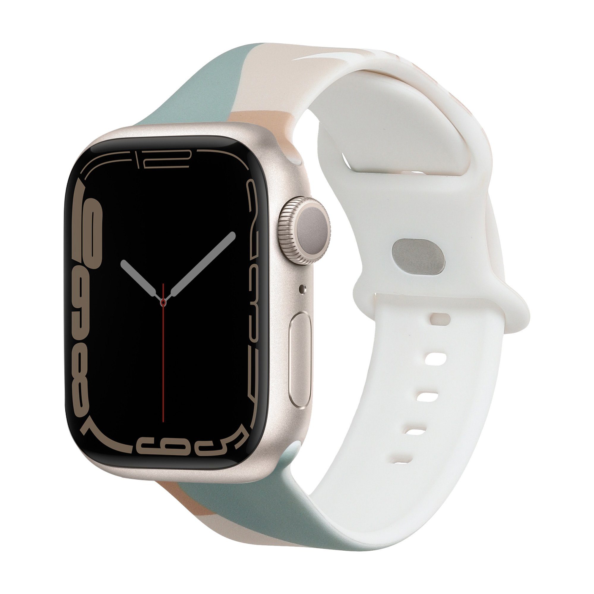 kwmobile Uhrenarmband Ersatz Armband für Apple Watch Strap 42 44 45mm (Watch  1-7,SE), Smartwatch Sportarmband Silikon Band Camouflage Design 14 - 22 cm