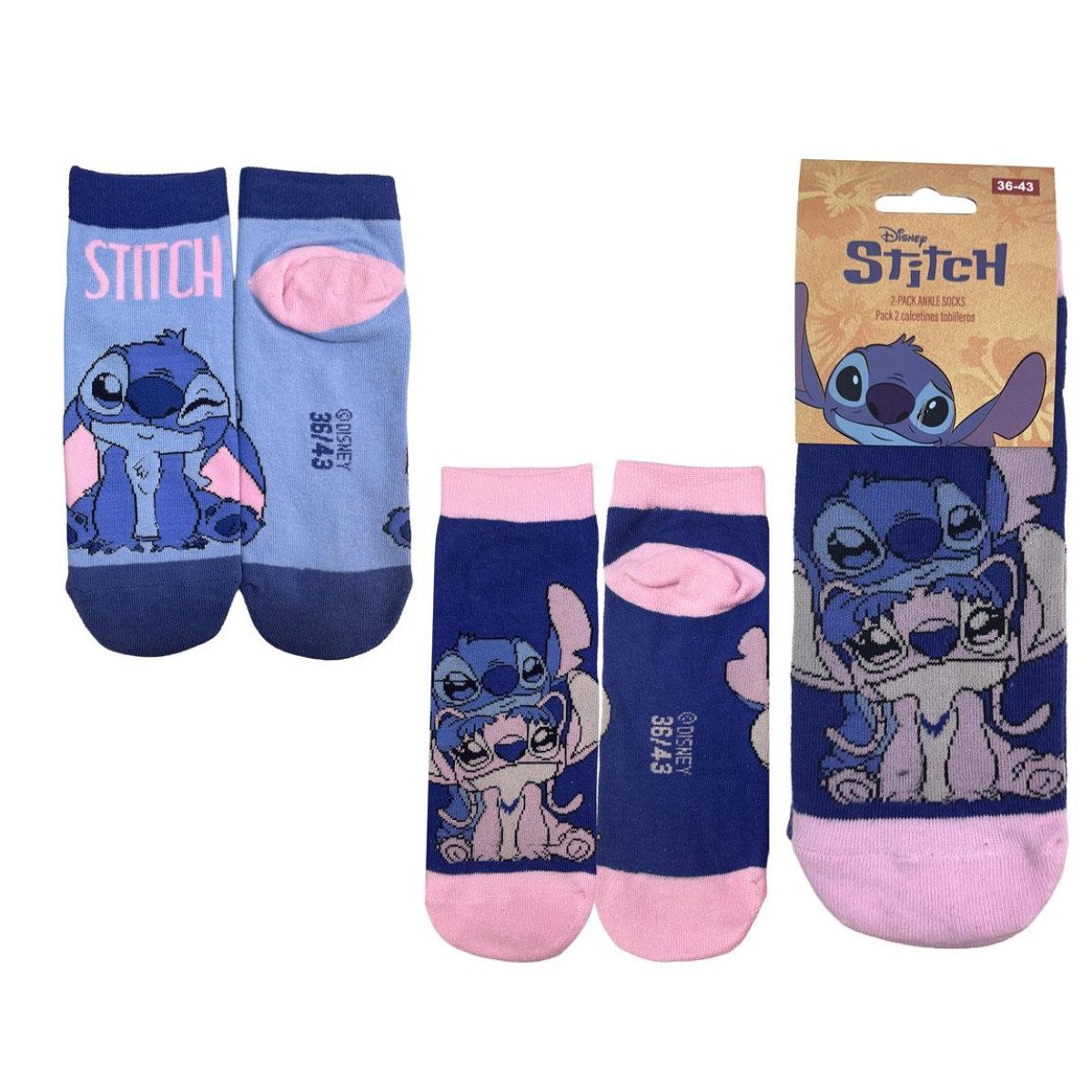 Lilo & Stitch Kurzsocken Sneakersocken 36 bis 43 (Onesize)