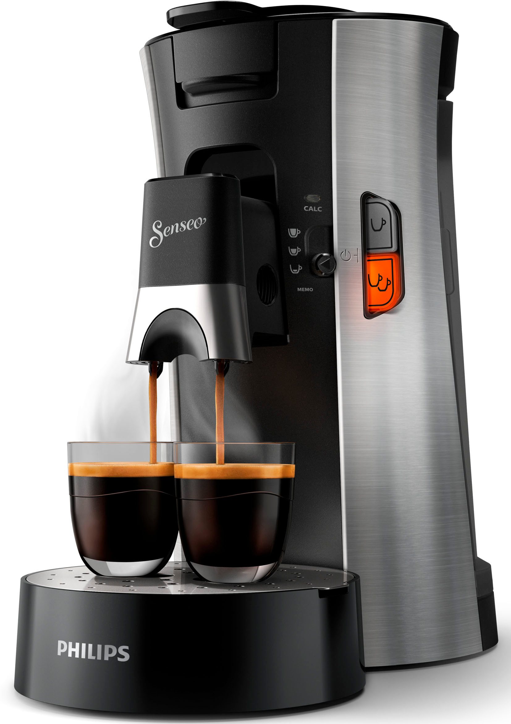 Philips Senseo Kaffeepadmaschine SSelect CSA250/10, mit drei Kaffee-Einstellungen, aus 21% rec. Plastik, Memo-Funktion