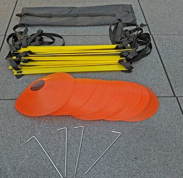 Yudu Trainingshilfe Trainingsleiter Koordination Set Trainingshütchen Tragetasche Erdnägel
