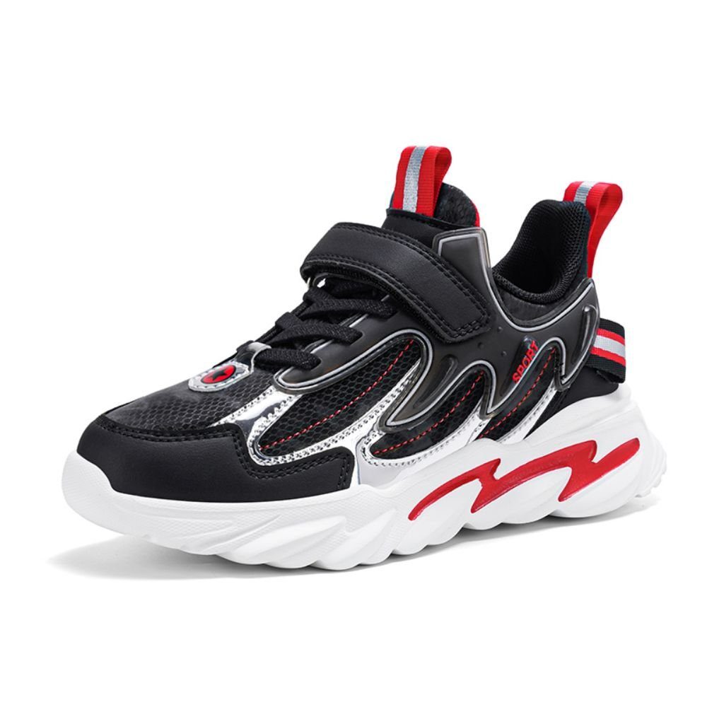Rot Leichte Schwarz Modische für Sneaker Laufschuhe,Outdoor-Fitnessschuhe rutschfest, atmungsaktiv, atmungsaktive (Single-Mesh-Kindersneaker, Jungen) All-Match-Schuhe und HUSKSWARE