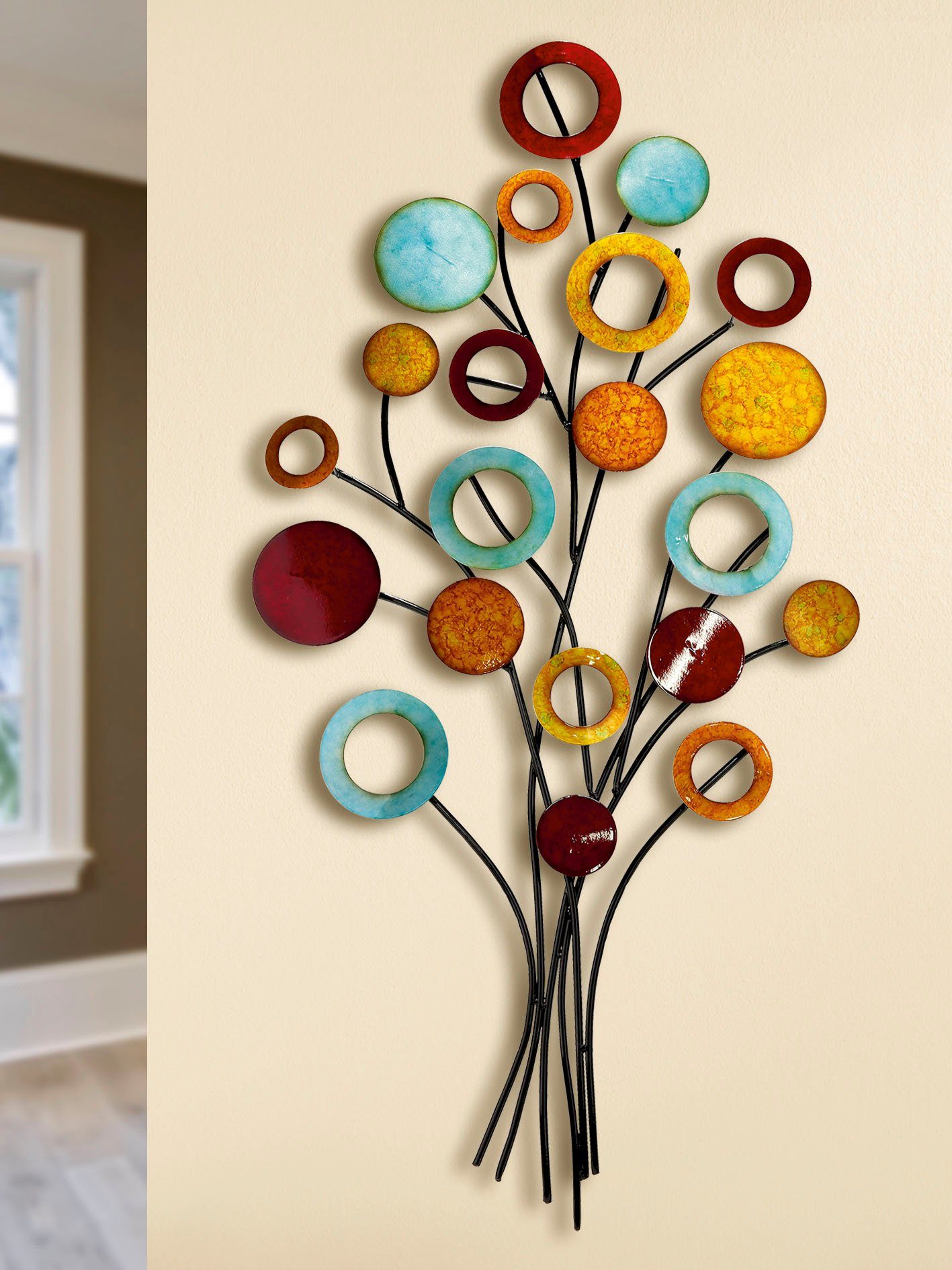 GILDE Lebensbaum dekorativ (1 St), Metall, aus & Wanddeko, Wandrelief Wanddekoobjekt im Wohnzimmer Esszimmer schlank