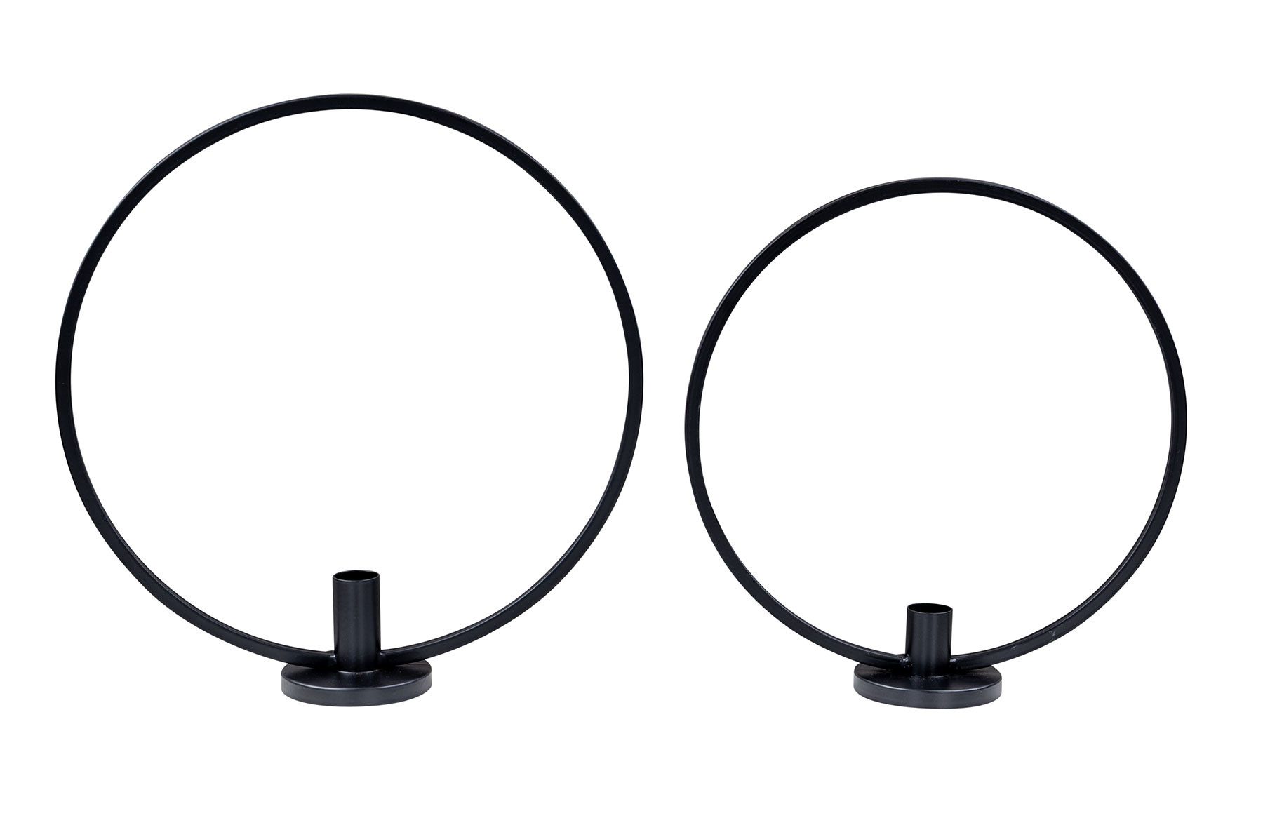Levandeo® Kerzenständer 2er Set Kerzenhalter Ring Metall Stabkerzenhalter Tischdeko Kerzenstän (2 St)