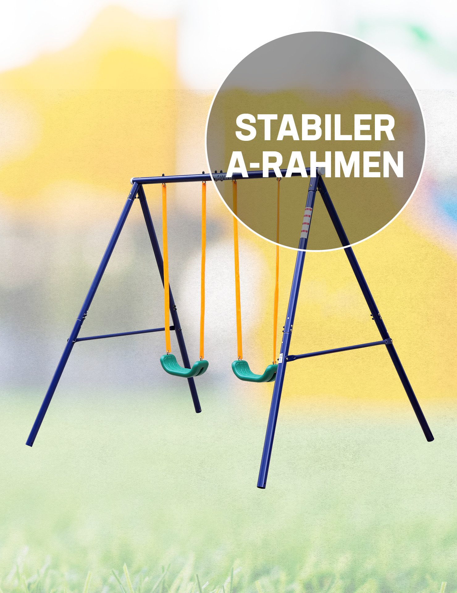 MUWO Schaukelkombination "Aladin" Garten Kinder Einzelschaukel, Einzel-Kinderschaukel, optimales Spielgerät für den Außenbereich