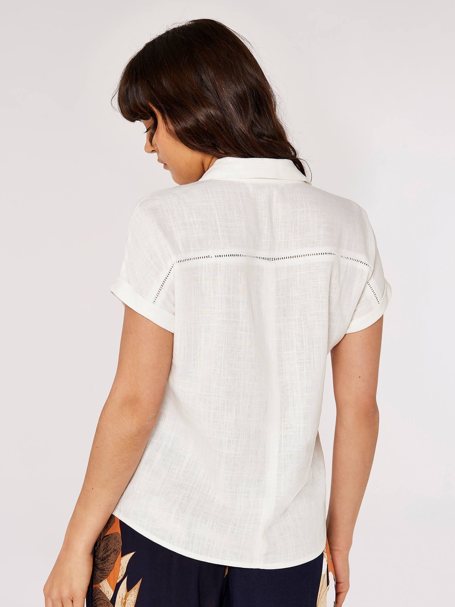 Apricot Klassische Bluse Leinenhemd mit Knöpfen, günstig online kaufen