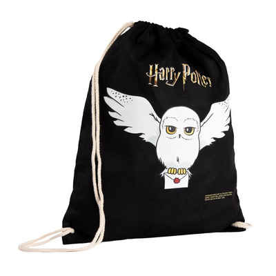 United Labels® Gymbag Harry Potter Turnbeutel - Hedwig - Stoffbeutel mit Kordelzug Schwarz