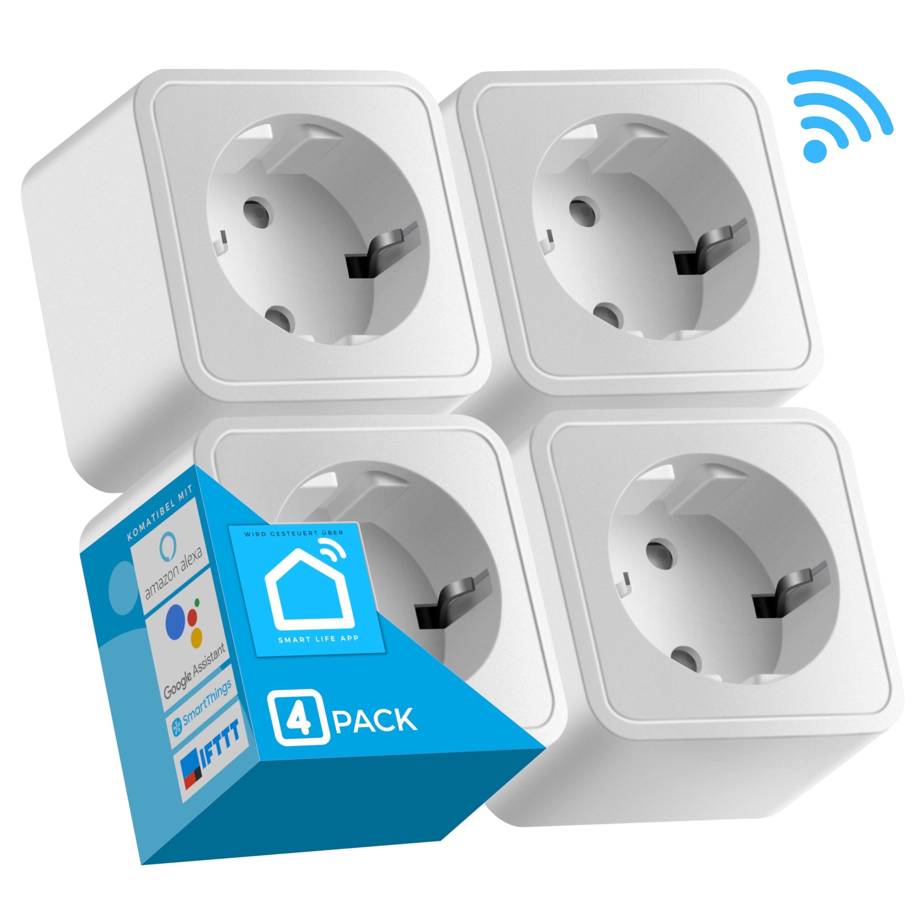 echos WLAN-Steckdose Eco-4060, max. 3680 W, Spar-Set, Steuerung per App,Alexa/ Google kompatibel,WLAN, 2.4 GHz,Max. 16A