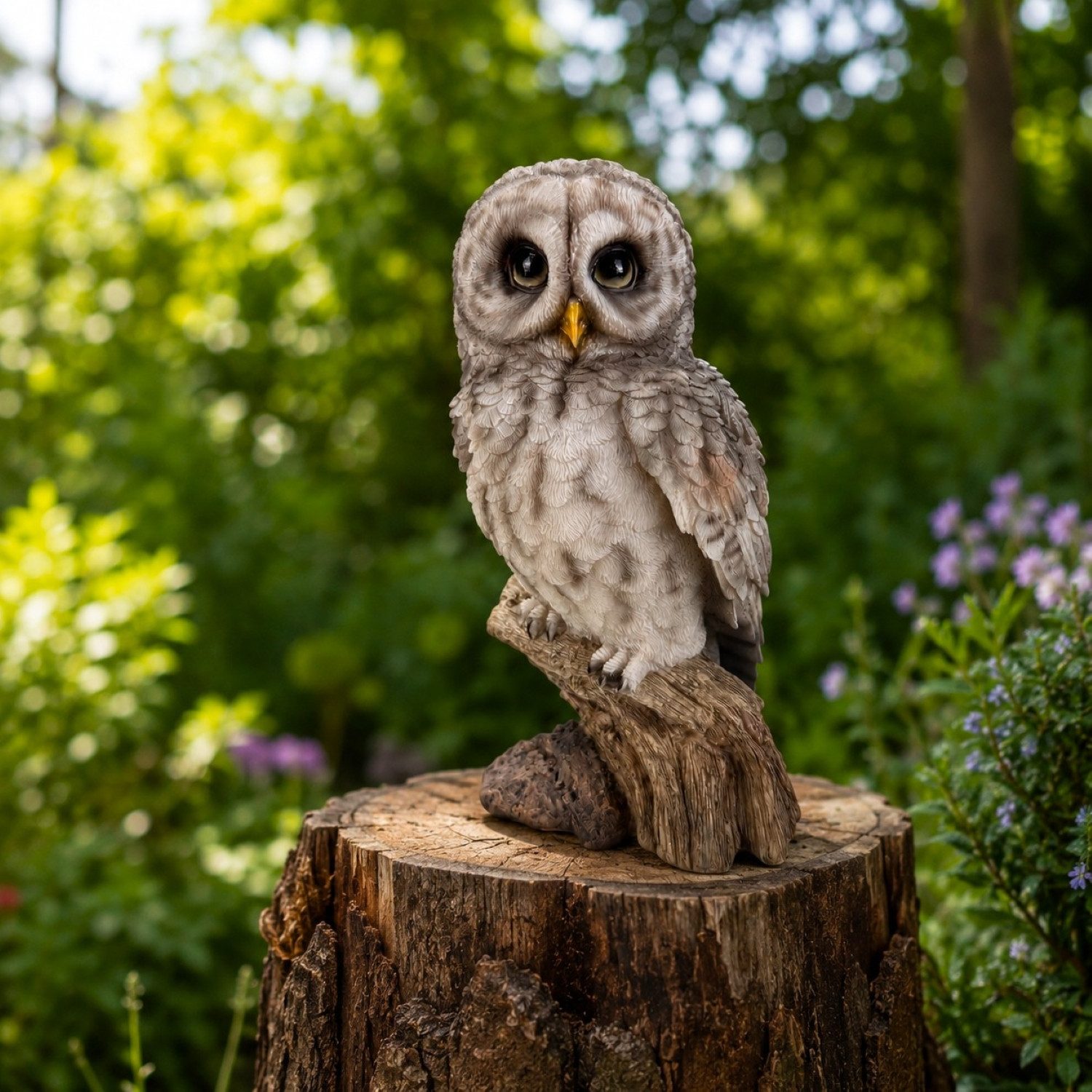 Online-Fuchs Gartenfigur Eule, Kauz, Uhu für außen - Deko Figuren Garten - 26 cm groß, (für den Innen- und Außenbereich, detailreiches Federkleid), aus langlebigem Kunstharz gefertigt, wetterfest