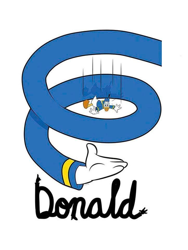 Komar Poster Duck Disney Spiral, Schlafzimmer, Wohnzimmer Donald (1 St), Kinderzimmer