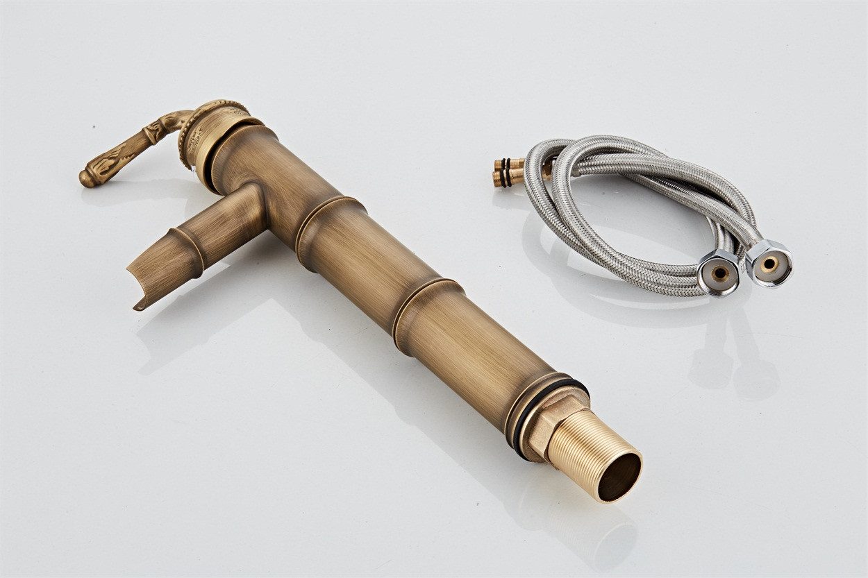 Kinaree Badarmatur Retro Wasserhahn BAMBUS III Messing, Ornamente