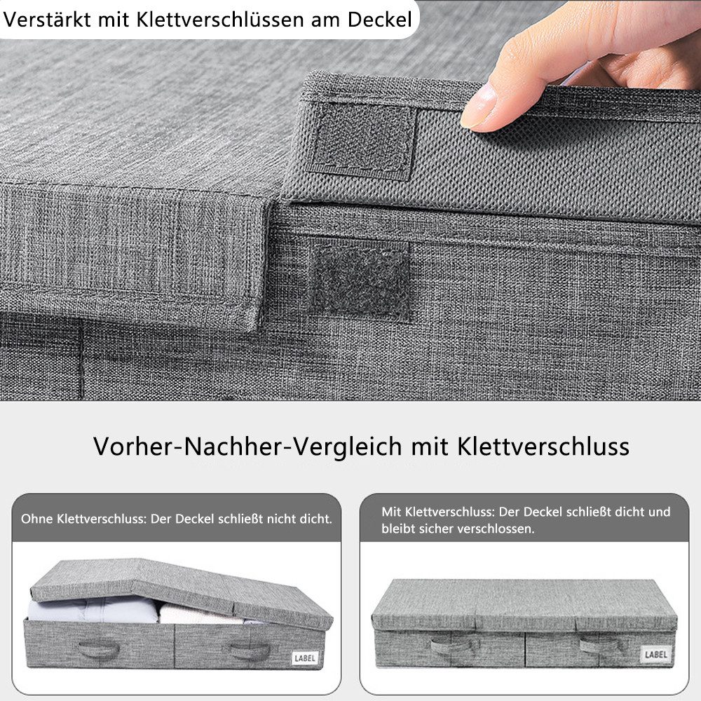 TUWENA Unterbettkommode 2 Stück Unterbett Aufbewahrungsbox mit Deckel, Faltbare kommode – Bild 4 von 5