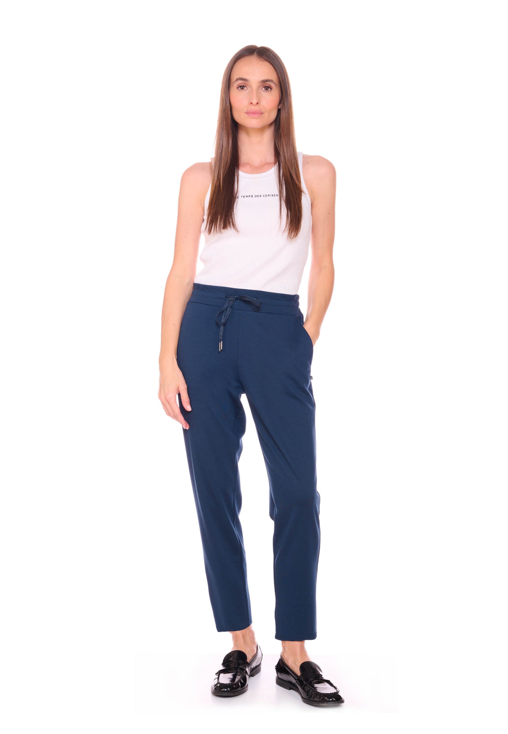 Le Temps Des Cerises Stoffhose ROSI mit stilvollem Bindeband