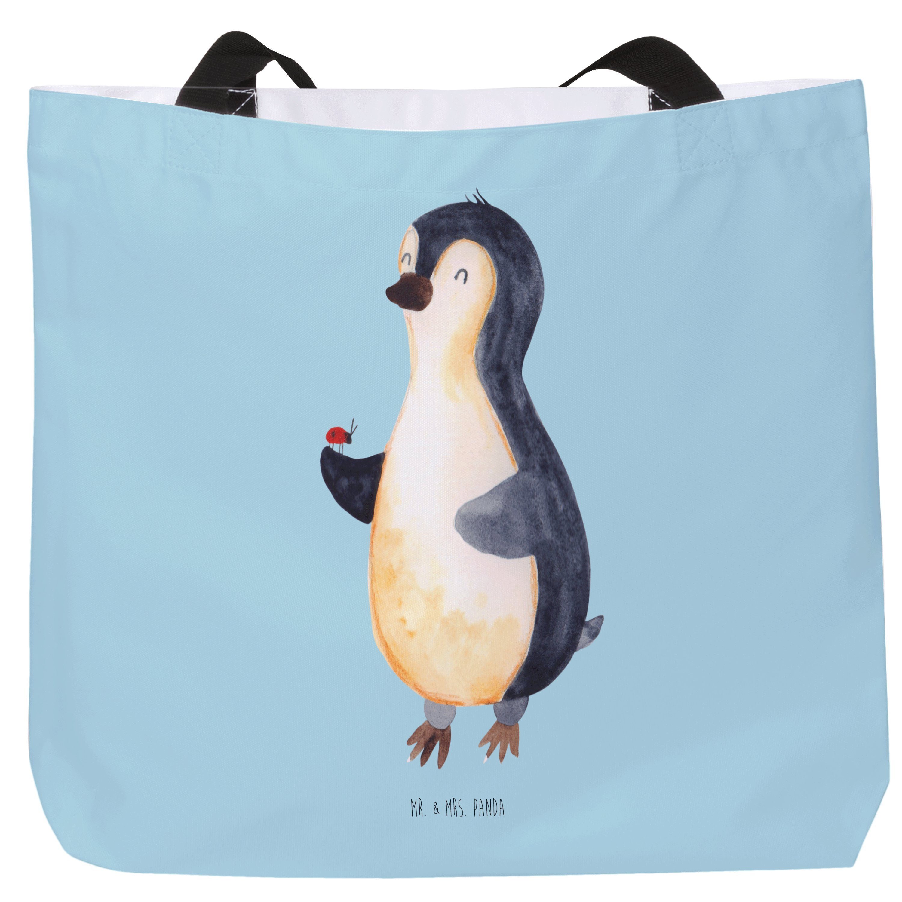 Mr. & Mrs. Panda Einkaufsbeutel, Eisblau - Beu Geschenk, (1-tlg) Wunder, Pinguin - Shopper Marienkäfer