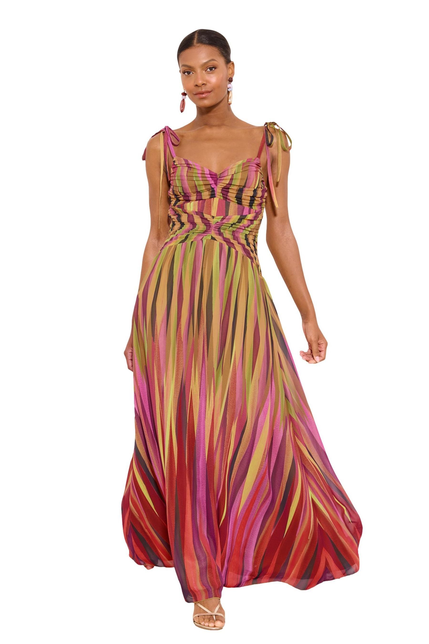 LIPSY Trägerkleid Lipsy Maxikleid mit Trägern, kariert, Regular (1-tlg)