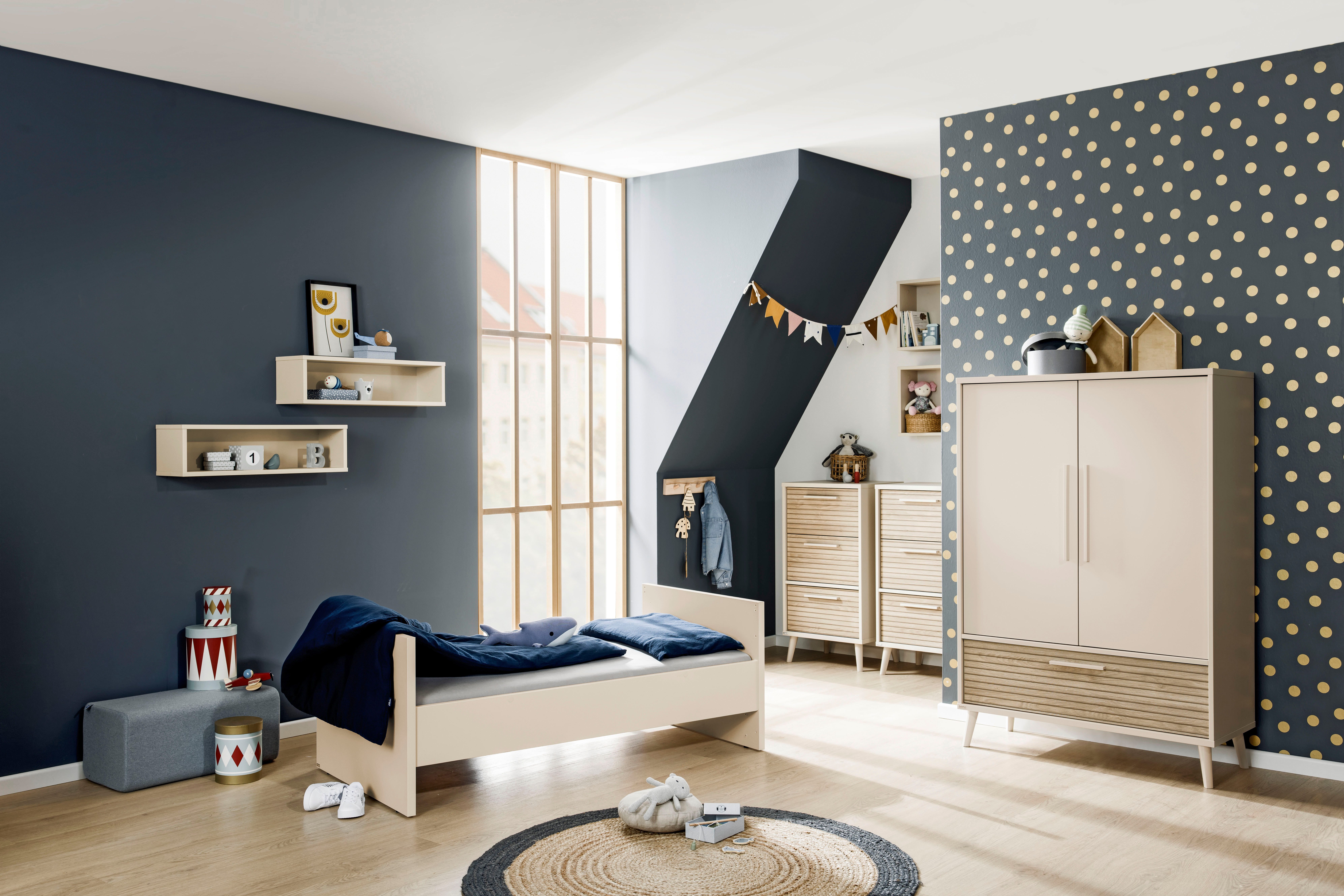 PAIDI Umbauseiten EEFJE für den Umbau vom Babybett zum Juniorbett, Erweiterungs-Set Kinderbett 70x140cm in Beige