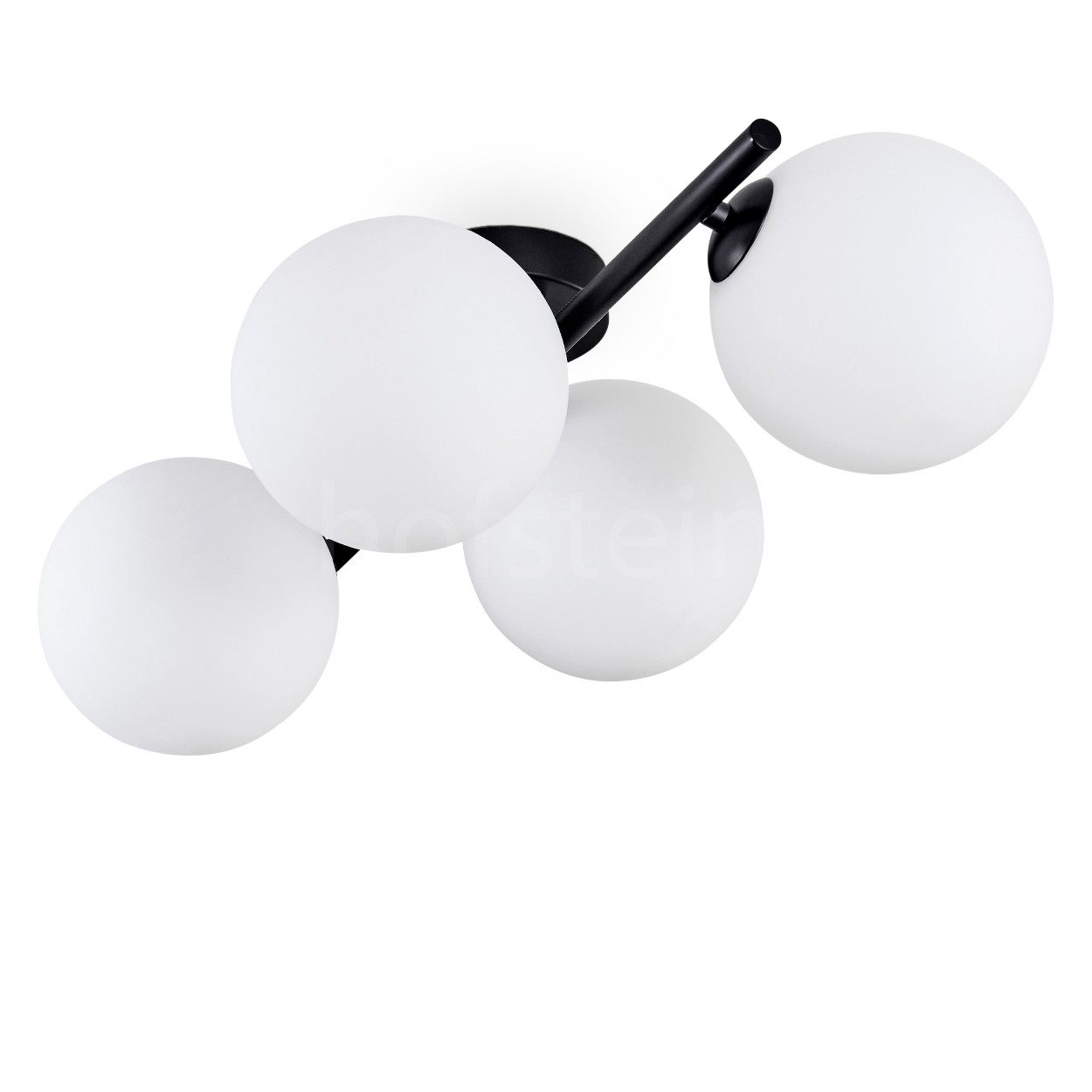 hofstein Deckenleuchte Deckenlampe aus Metall/Glas in Schwarz/Weiß, ohne Leuchtmittel, moderne Leuchte mit Glasschirmen (15 cm), 4 x G9, ohne Leuchtmittel