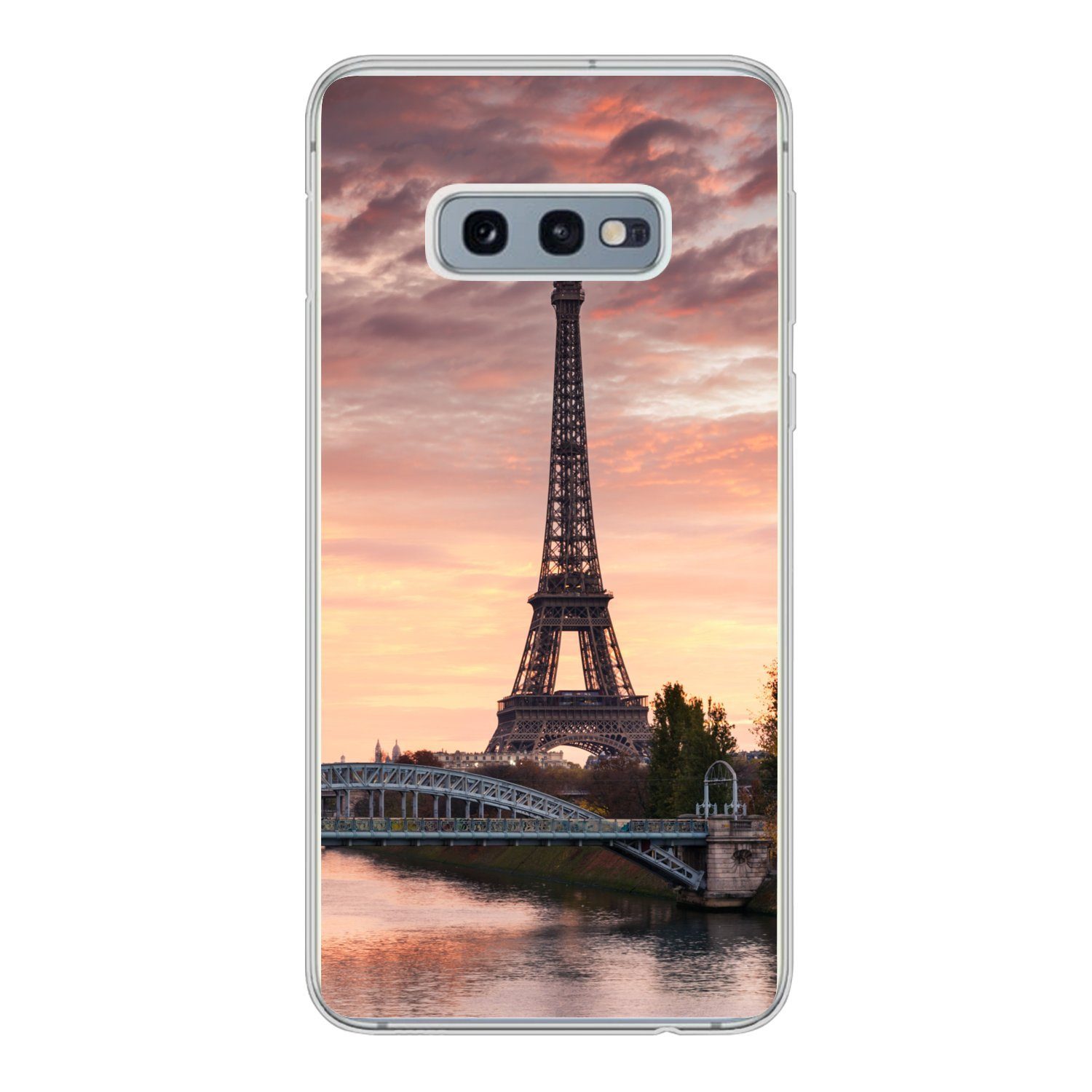 MuchoWow Handyhülle für Samsung Galaxy S10e Paris - Eiffelturm - Brücke, Phone Case, Silikon, Schutzhülle Dünn