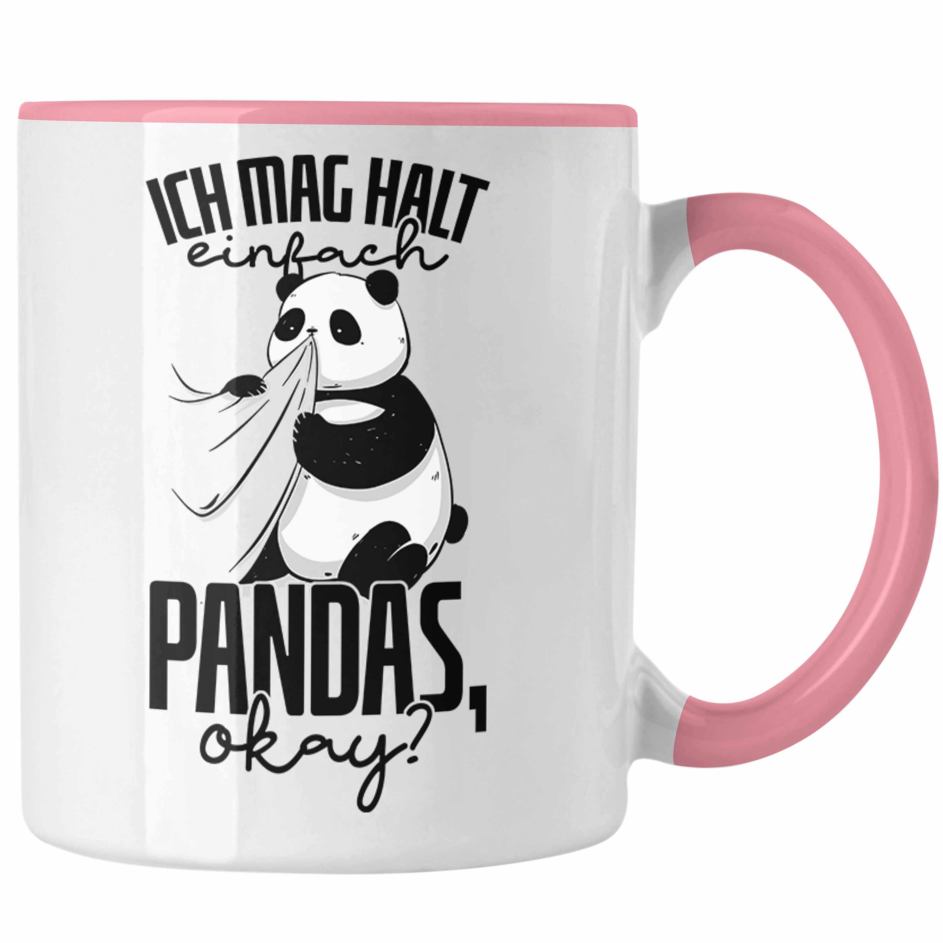 Lustige Geschenk Panda Geschenkidee Panda-Motiv Rosa Tasse Tasse Pa Tierliebhaber Trendation
