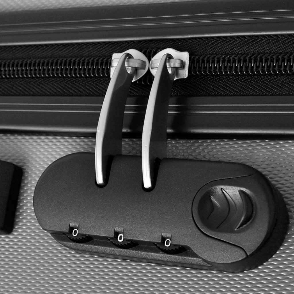 vidaXL Trolley Silber - 3-teilig - Blinds Koffer Reisekoffer Hartschalenkoffer Trolle