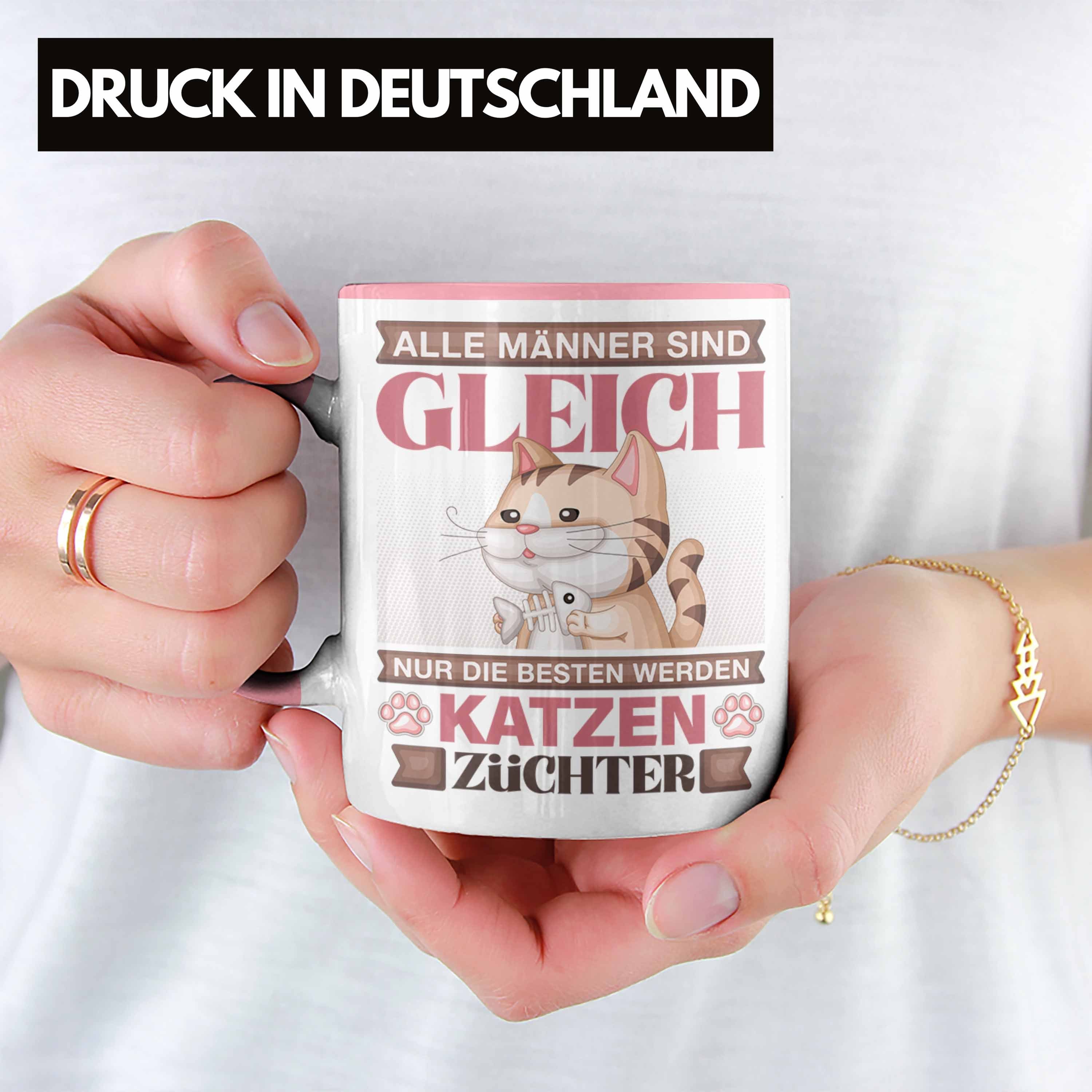 Trendation Geschenkidee Geschenk Tasse Männe Tasse Rosa Katzen Lustiger Züchter Alle Spruch