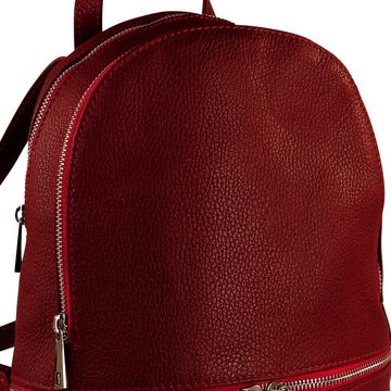 Toscanto Cityrucksack Toscanto Damen Cityrucksack Leder Tasche (Cityrucksack), Damen Cityrucksack Leder, dunkelrot, Größe ca. 32cm