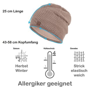 Faera Strickmütze Wintermütze Damen Mütze Beanie Haube gefüttert Strickmütze Damenmütze