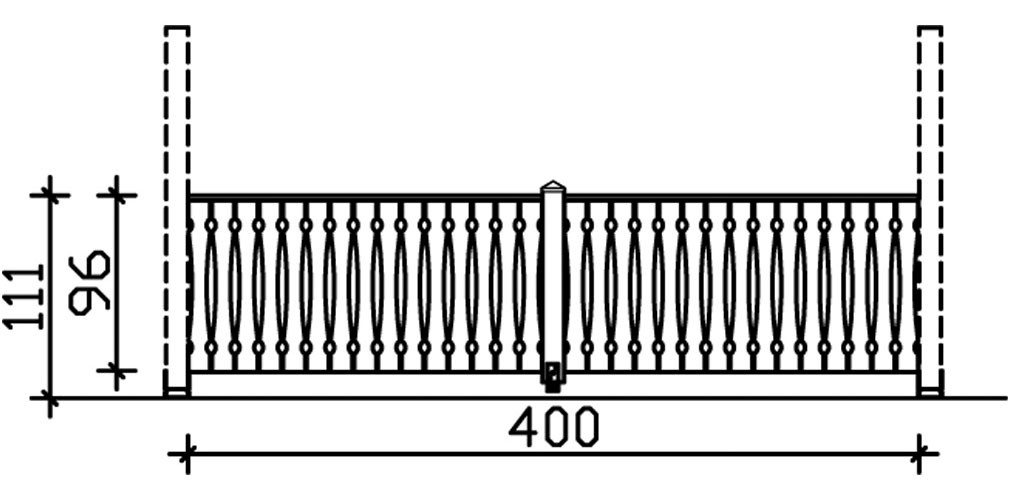 Thumbnail - Skanholz Brüstungsgeländer Balkonschalung, 400 cm Länge, 96 cm Höhe, mit 1 Pfosten