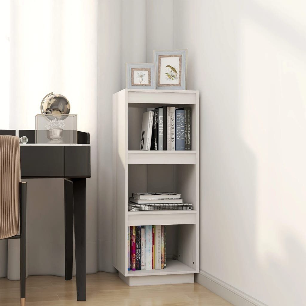 vidaXL Bücherregal aus Kiefer in Weiß, BxHxT: 40x103x35 cm