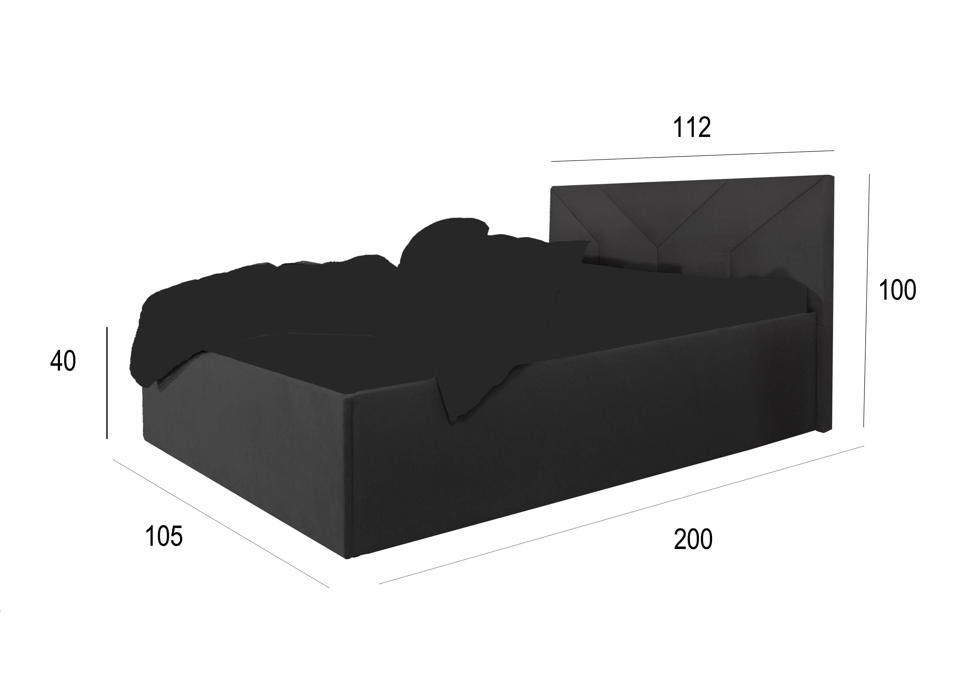 Sahara Halmon Schlafkomfort Betten 100cm Alpha, Bettkasten, Kopfteil Polsterbett Ohne höhe